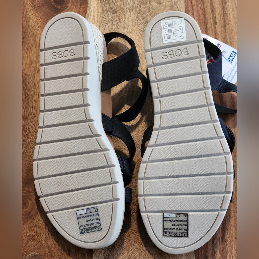 BOBS From Skechers Black Strappy Beach Kiss- Be Breezy Sandal - Picture 4 of 7